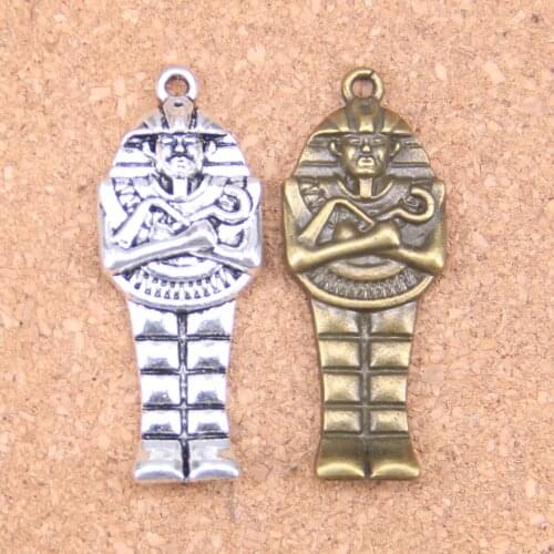 6pcs Charms egyptian mummy sarcophagus 45x18mm Antique Pendants,Vintage Tibetan Silver Jewelry,DIY for bracelet necklace