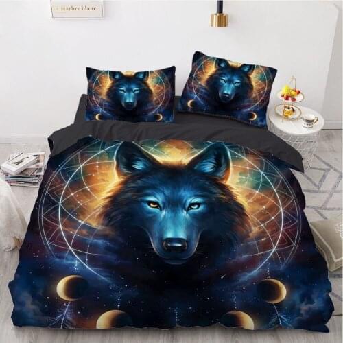 3D Bedding Sets Europe Twin Queen King Duvet Cover Set 3PCS Blanket Quilt Comforter Case Pillowcases Bedclothes Wolf