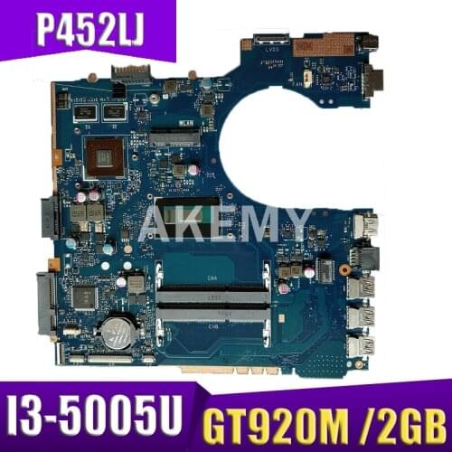 Akemy P452LJ motherboard For Asus P452 P452L P452LJ P452LJ Laptop motherboard Mainboard 100% Tested W/ I3-5005U CPU GT920M/2G