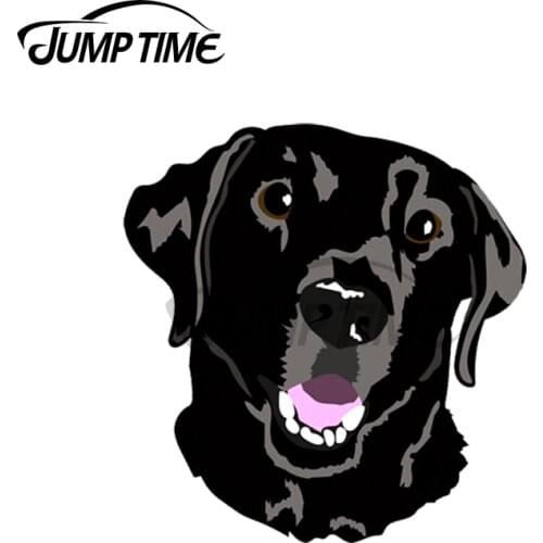 Jump Time 13x12cm For Black Lab Illustration Car Sticker VAN Personality Laptop Decal Camper Silhouette Windows Auto Assessoires