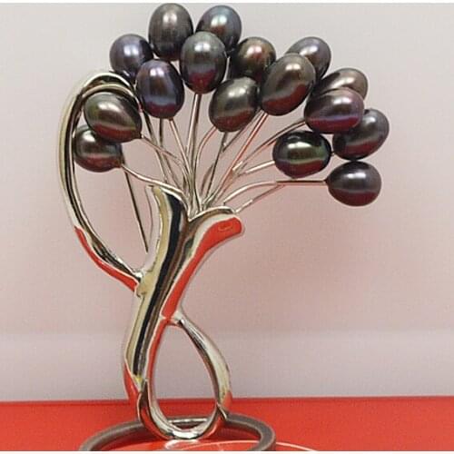 Beautiful Real Pearl Brooch Rice Black Pearl Pin Brooches Perfect Girl Mothers Day Gift Wedding Birthday Party Gift