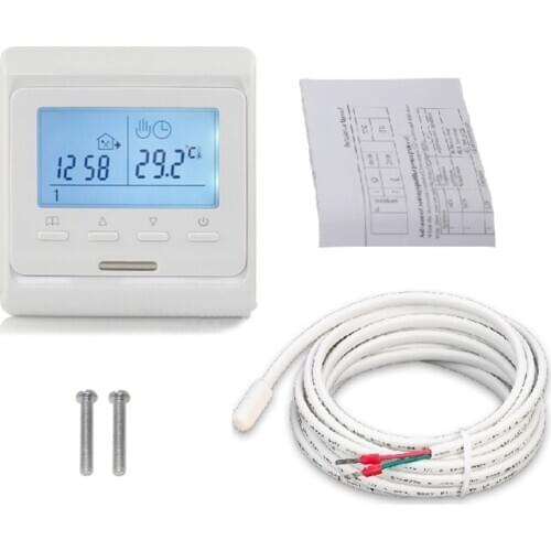 16A 230V AC Digital Electric Water Heating Temperature Controller LCD Programmable Room Air Floor Thermostat