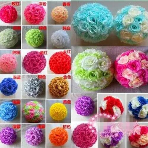 8"(20cm) Available Artificial Silk Kissing Flower Ball Wedding Flower Ball Kissing Ball Wedding Festive Party Supplies