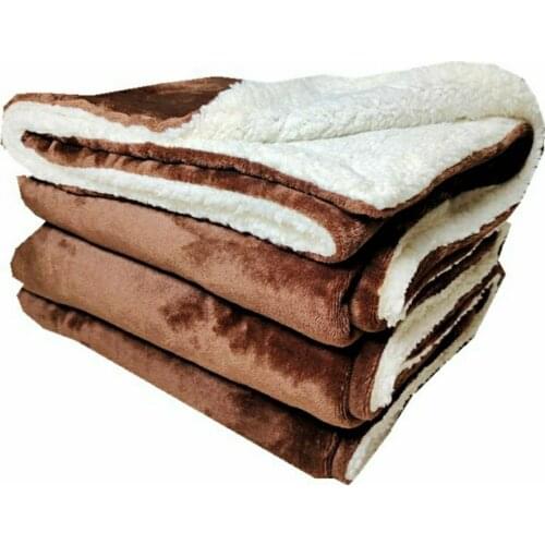 Double Layers Thick Super Soft Short Plush Lamb Wool Blanket Office Nap Childrens Pet Covering Comfortable Breathable Warming