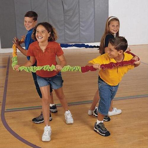 Team Cooperation Work Develop Outdoor Sport Toy Elasticity Rope Circle Southeast northwest Running Push Game Sensory Integration