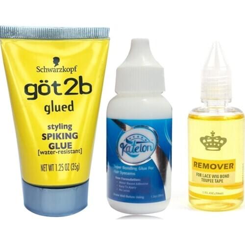 Hair Gel Hair Styling GOt 2b 35g Super Lace Wig Glue Hair Bonding 38ml + Remover 30ml Wig Tool Kits For Tape Toupee Lace Frontal