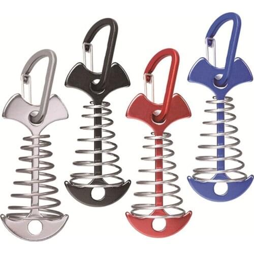 Hot 5pc Fishbone Tent Rope Tightener with Carabiner Clip Aluminum Alloy Deck Tie Down Anchor Cord Adjuster Camping Accessory