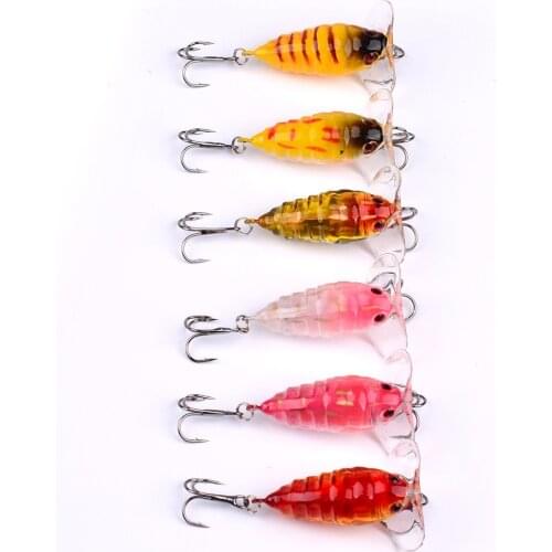 Artificial Insect Lure Made by Plastic 3.5cm 4g Higjh Quality with Life-like Eyes for Catching Bass