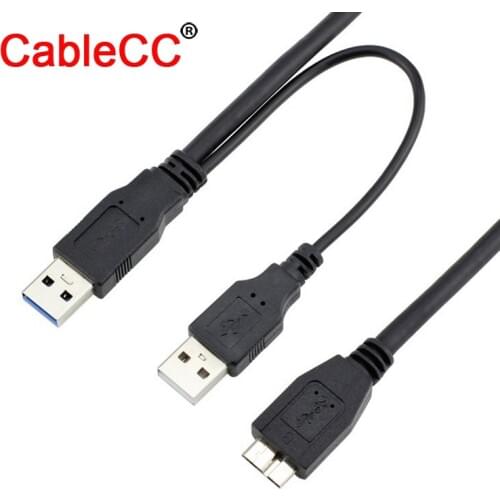 Zihan USB 3.0 Y Cable A Type Male to Micro USB 3.0 Male for External Hard Disk 0.5M