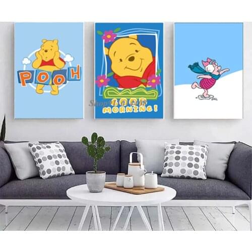 Disney Canvas Painting Classic Anime Winnie The Pooh Tigger Posters and Prints Wall Art Pictures for Kids Living Room Home Decor