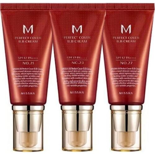 MISSHA M Perfect Cover BB Cream 50ml # 29 #31 #21 #23 #27 CC Cream Concealer Foundation Moisturizing Whitening Makeup