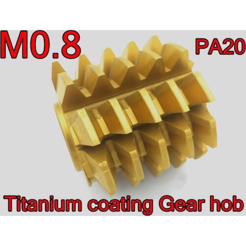 M0.8 modulus 50*40*22mm Inner hole PA 20 degrees HSS Titanium coating Gear hob Gear cutting tools Free shipping