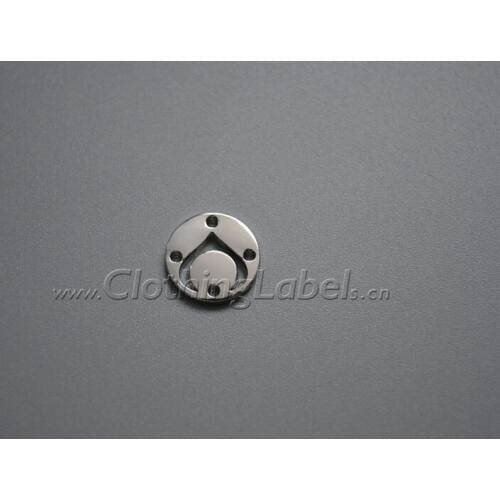 Custom metal label for hats,bag, clothing, shoes, zinc alloy material,round shape, with holes