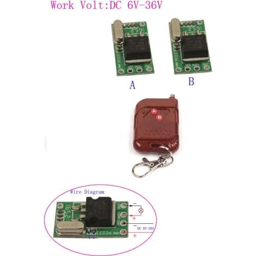 Sleeplion DC 9V 12V 24V Micro Remote Switch Relay Small Transmitter Receiver Module Relay 6V-36V Wide Rang Voltage 433MHz/315MHz