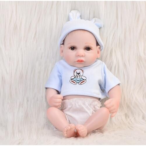 Cute Mini 11 Inch Reborn Baby Doll Realistic Baby Boy DIY Toy 27 cm Full Silicone Vinyl Doll Baby For Kids Birthday XMAS Gifts