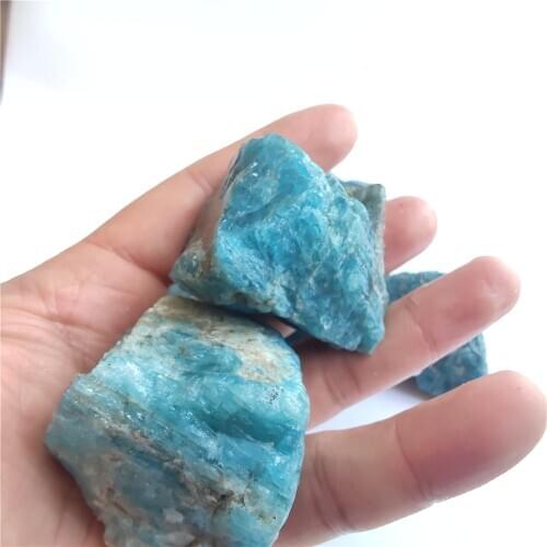 Natural Blue Green Yellow Apatite Crystal Rough Raw Stone Rock Specimen