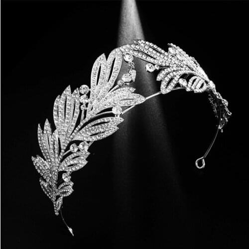 Zirconia Crystal Shiny Hair Hoop Royal Style Rhinestone Headwear Princess Headpieces Hair Accessories for Wedding Party