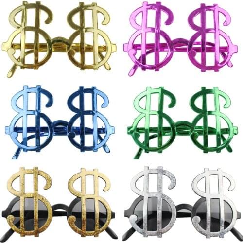 12 Pack Creative Gold Silver Dollar Sign Sunglasses Party Glasses Party Favors Photobooth Eyewear Costume Prop Event Festive