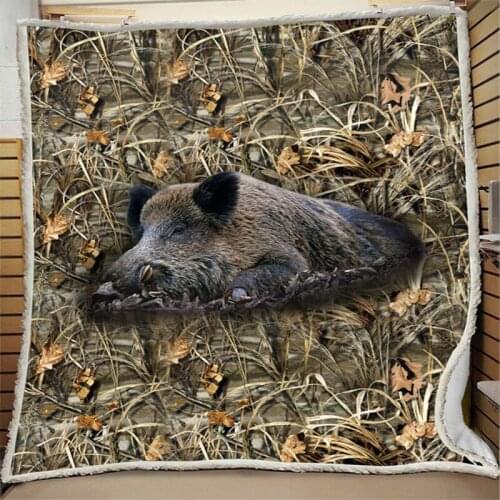 Boar Hunting Blanket Huntress Printing Child Adult Thick Quilt Home Life Picnic Travel Fashion Throw Blanket Drop Shipping