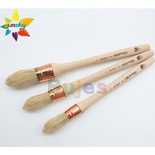 Original Germany da vinci 2015 Bristle hair Oil painting brush Round head Landscape painting brush Professional art supplies