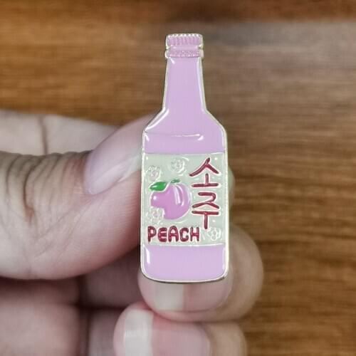 Peach Soju Enamel Pin