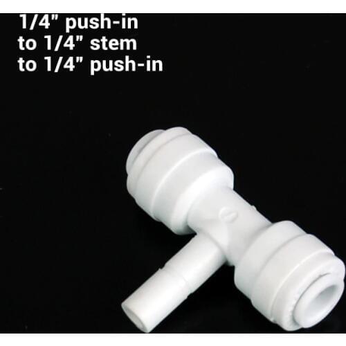RO and water filter assembly Fitting 3-way 1/4" push-in to 1/4" stem to 1/4" push-in KT-04