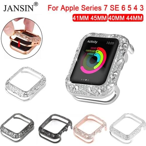 Bling Diamond Bumper For Apple Watch Case 44mm 40mm 38mm 42mm Women Luxury Screen Protector Cover for iWatch 6 5 4 3 2 SE Cases