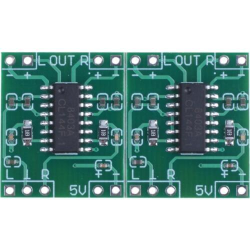 Super Mini PAM8403 2*3W D Class Digital Amplifier Board 2.5-5V USB Power Green+Silver