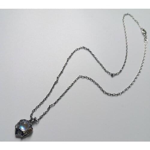 Vintage moon stone pendant necklace for women Fashion rose pendants necklace jewelry Engagment wedding gift