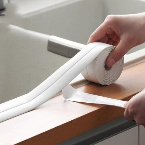 Kitchen Sink Edge Waterproof Tape Bathroom Toilet Gap Water Retaining Strip Cabinet Gap Sealing Tape Home Decoration
