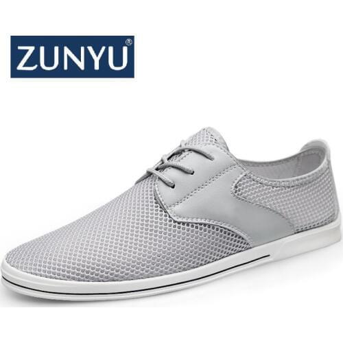 ZUNYU 2019 New Summer Mens Breathable Mesh Shoes Mens Flats,High Quality Casual Men Shoes Handmade Moccasins Shoes for Male