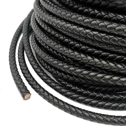 1Meter Round 5mm Width Genuine Leather Cord Weaving Rope String DIY Braided Bangle Bracelet Necklace Jewelry Making Accessories