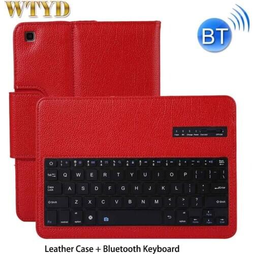 10.5 inch Detachable Bluetooth Keyboard + Litchi Texture PU Leather Protective Cover with Holder for Galaxy Tab S5e T720/T725