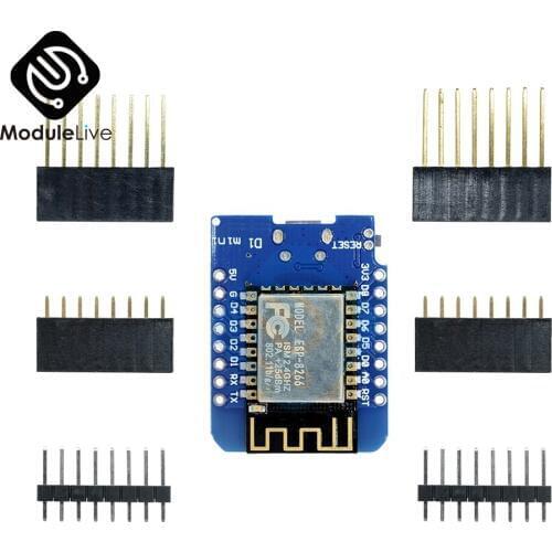 5PCS ESP8266 ESP-12 ESP-12F CH340G CH340 V2 USB WeMos D1 Mini WIFI Development Board D1 Mini NodeMCU IOT Board 3.3V With Pins