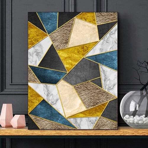 Abstract Marble Canvas Painting Geometric Veins Wall Art Pictures Nordic Marble Poster HD Printing For Home Decor Unframed