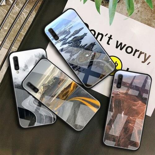 Amazing road Tempered Glass Case For Samsung Galaxy A10S A10E A20S A20E A30S A40 A50S A60 A70 A80 A90 A6 A7 A8 Shell