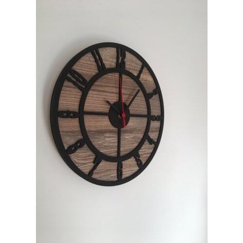 North Designed Booties Black Circle Decorative Wall Clock 30 Cm