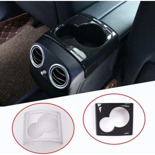 LHD Carbon Fiber ABS For Mercedes-Benz E-Class W213 2016 2017 2018 Rear Seat Water Cup Holder Cover Trim ABS Car Accessories