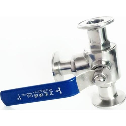 Fit 38mm 1-1/2" Pipe OD x 1.5" Tri Clamp Sanitary L-Port Ball Valve SUS 316L Stainless Beer Brewing Home