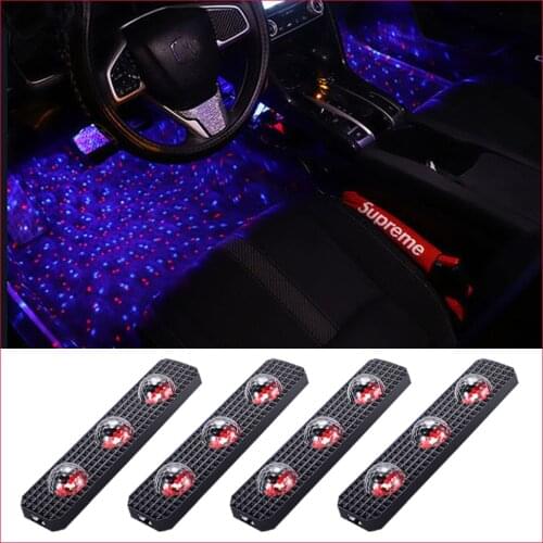 Voice Controlled LED Car Starry Sky Atmosphere Light, With USB, Car Decoration Auto Parts, Party Atmosphere Light 12v