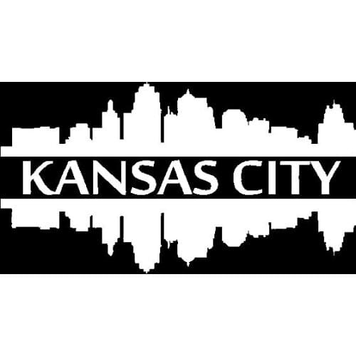 Personality Car Sticker Kansas City Skyline Building Accessories Reflective Vinyl Decal Black/Silver,7cm*14cm