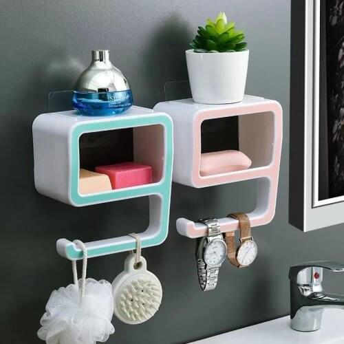Creative Digital Soap Box Wall-mounted Toilet Rack Free Perforation Bathroom Soap Rack Toilet Storage Box