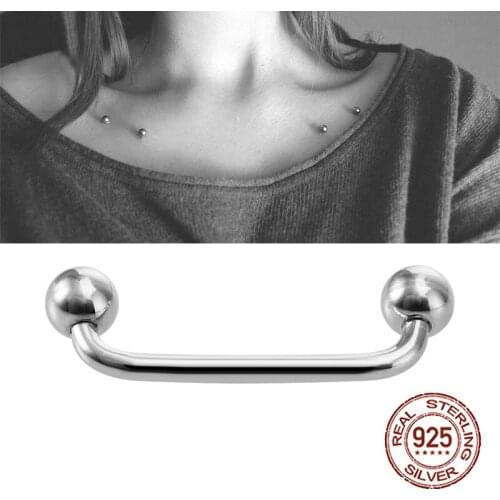 1PC 925 Sterling Silver Micro Dermal Anchor Piercing Surface Implants Barbell Skin Diver Internally Thread Sex Body Jewelry 14G