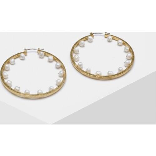 Amorita boutique Fashion geometry designPearl Roundabout earrings