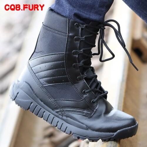Spring super light combat boots mens special forces zipper breathable army fan tactical desert mountaineering land boots