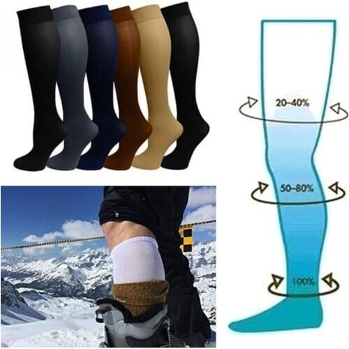 Unisex Medical Compression Socks Women Men Pressure Varicose Veins Leg Relief Pain Knee High Stockings Socks Men 1Pair New Hot