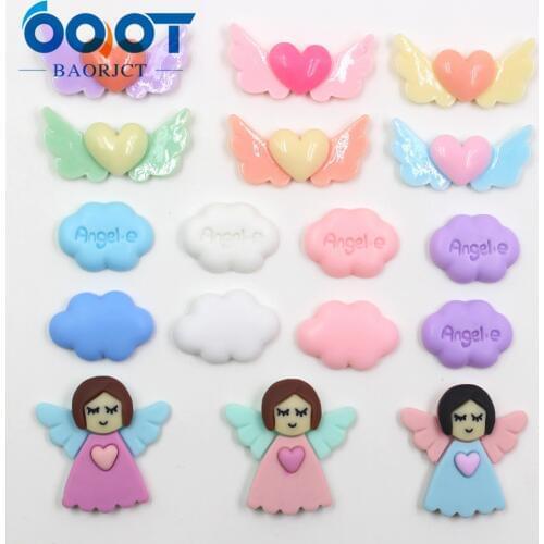 OOOT BAORJCT 20312-16,10pcs 35mm*18mm Various Angel wings ornament,Trinkets ornaments Decorations,DIY handmade materials