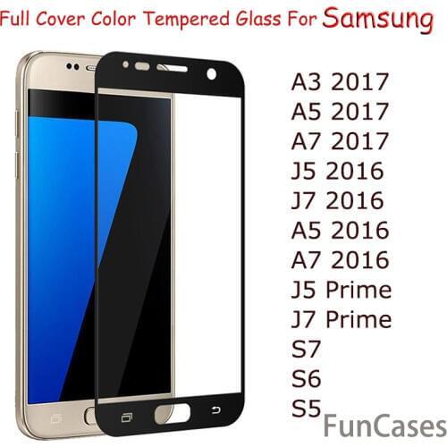 Full Cover Tempered Glass For Samsung Galaxy A8 J2 2018 A3 A5 A7 J3 J5 J7 2017 2016 S7 S6 J5 Prime J7 Prime Screen Protector