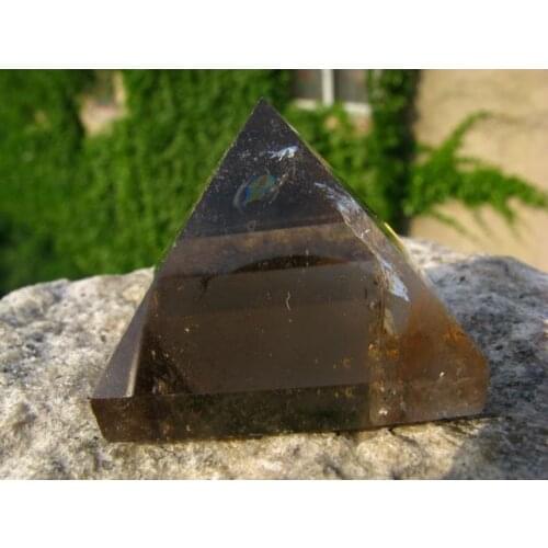 Promotion free shipping 3.6cm natural smoky quartz crystal pyramid