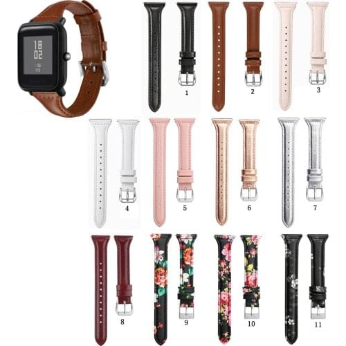 Slim Genuine Leather Watch Band Strap for Huami Amazfit Bip 1S Lite S U Wristband for Amazfit GTS 2 mini GTR 42mm Neo 20mm 22mm